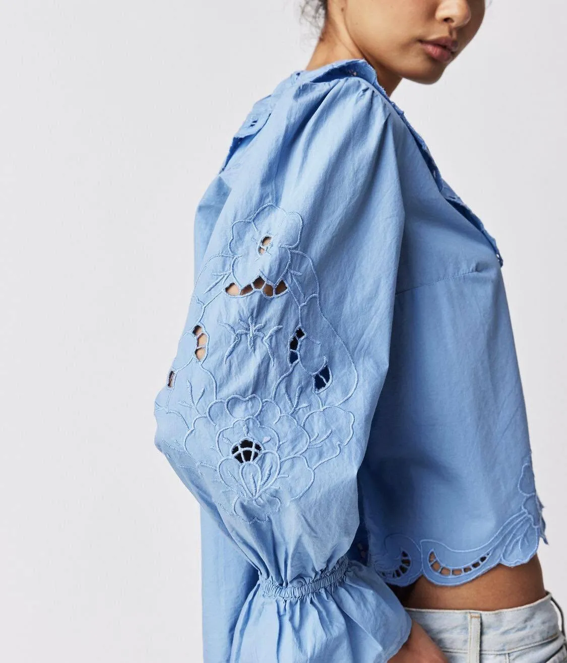 Free People  |Casual Style Long Sleeves Plain Cotton Shirts & Blouses