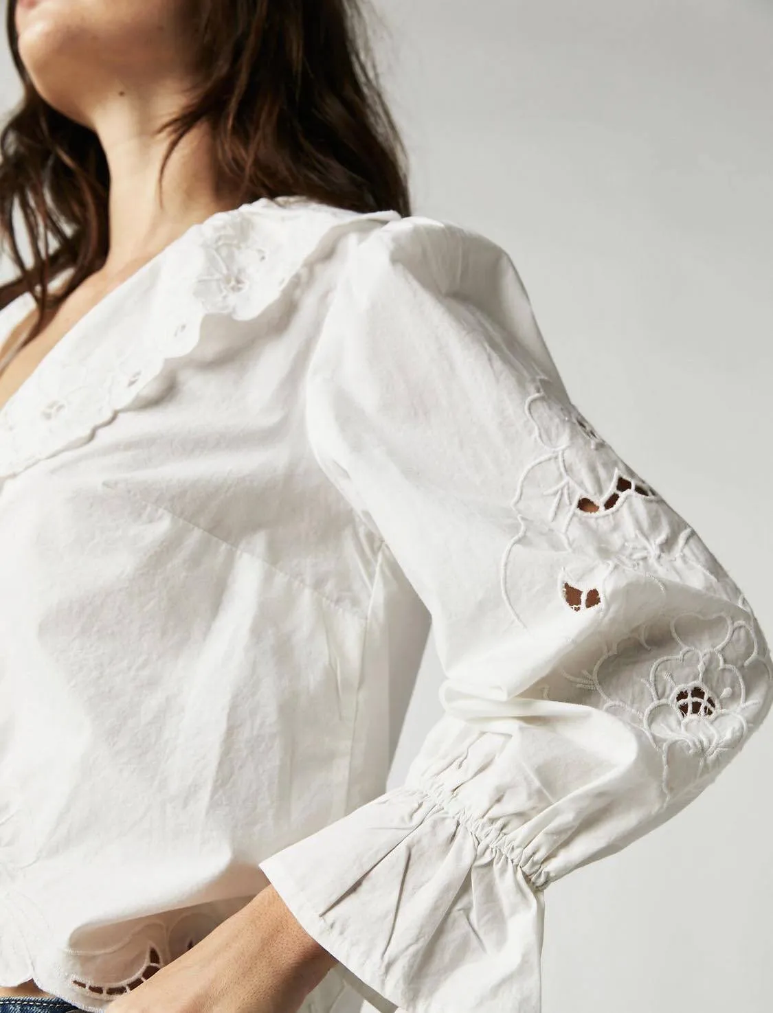 Free People  |Casual Style Long Sleeves Plain Cotton Shirts & Blouses