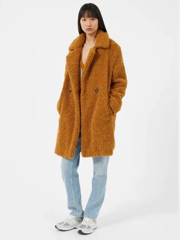 French Connection  Callie Iren Borg Coat in Gold Brown 70TNA