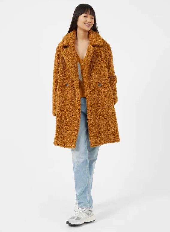 French Connection  Callie Iren Borg Coat in Gold Brown 70TNA