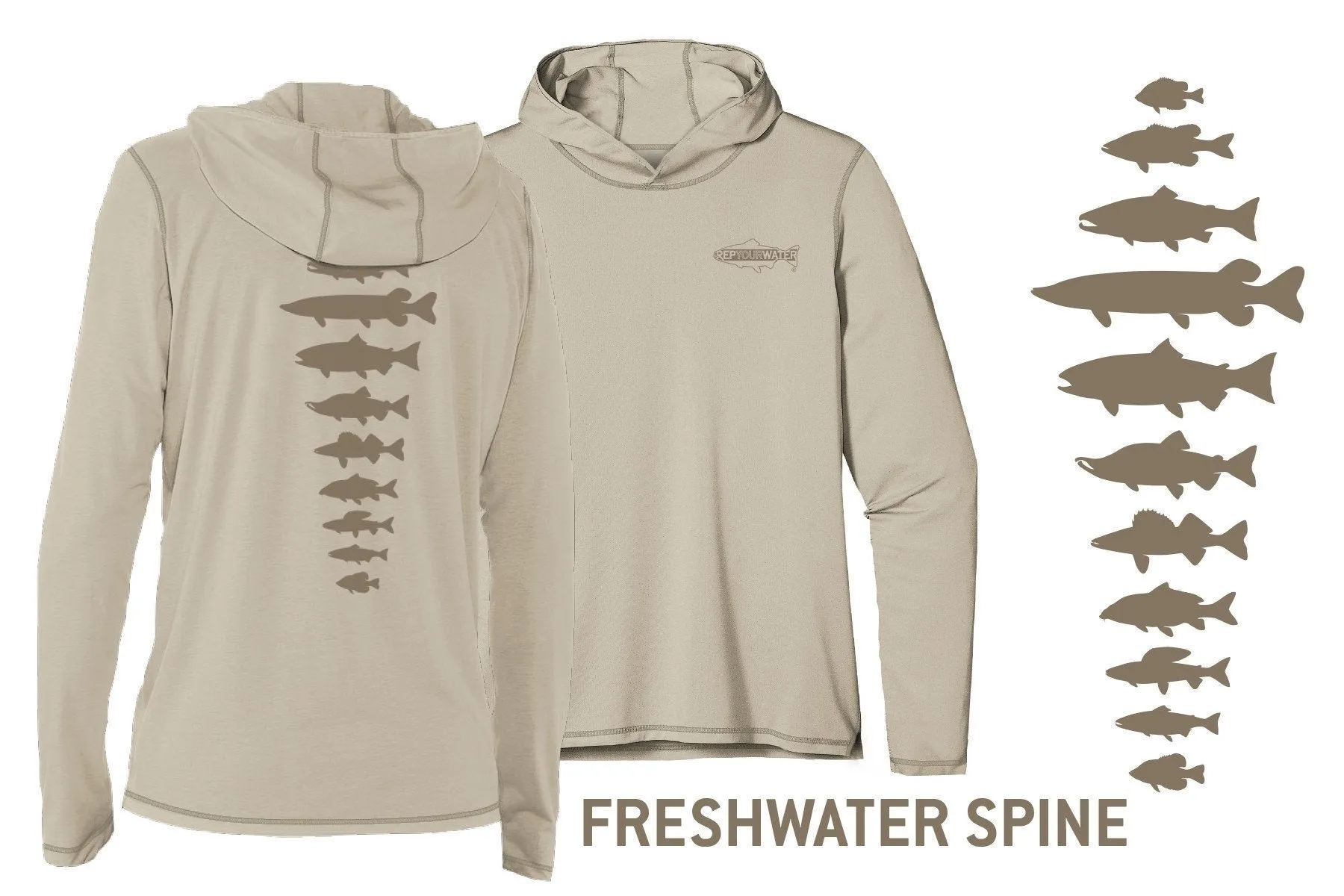 Freshwater Fish Spine Sun Hoody