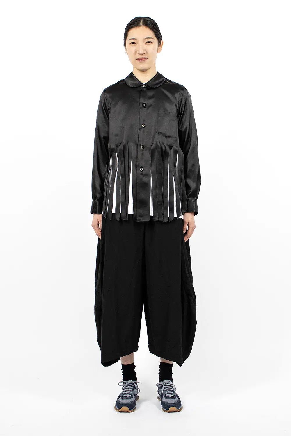 Fringe Cut Shirt Black