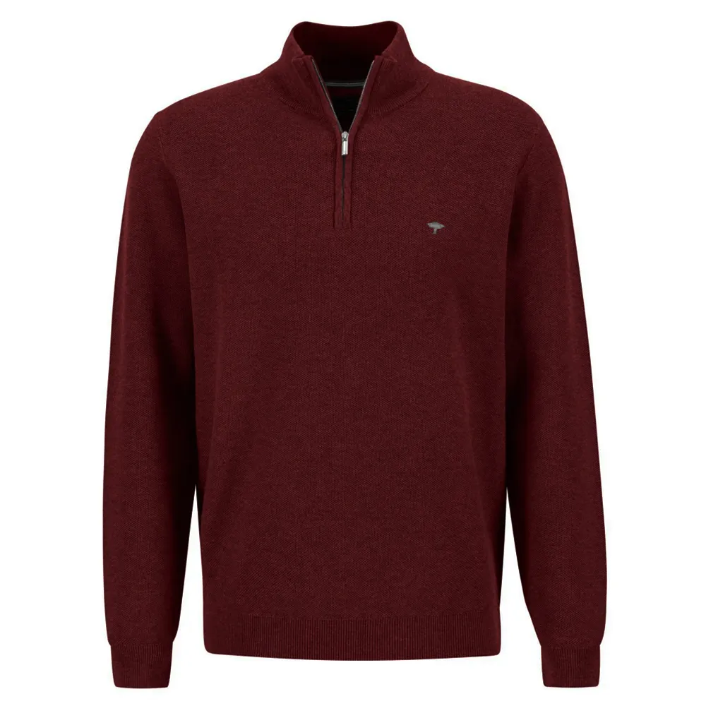 FYNCH-HATTON Burgundy Half Zip Jumper | Menswear Online