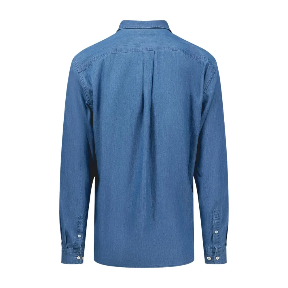 Fynch-Hatton Soft Denim Cotton Blue Shirt | Menswear Online