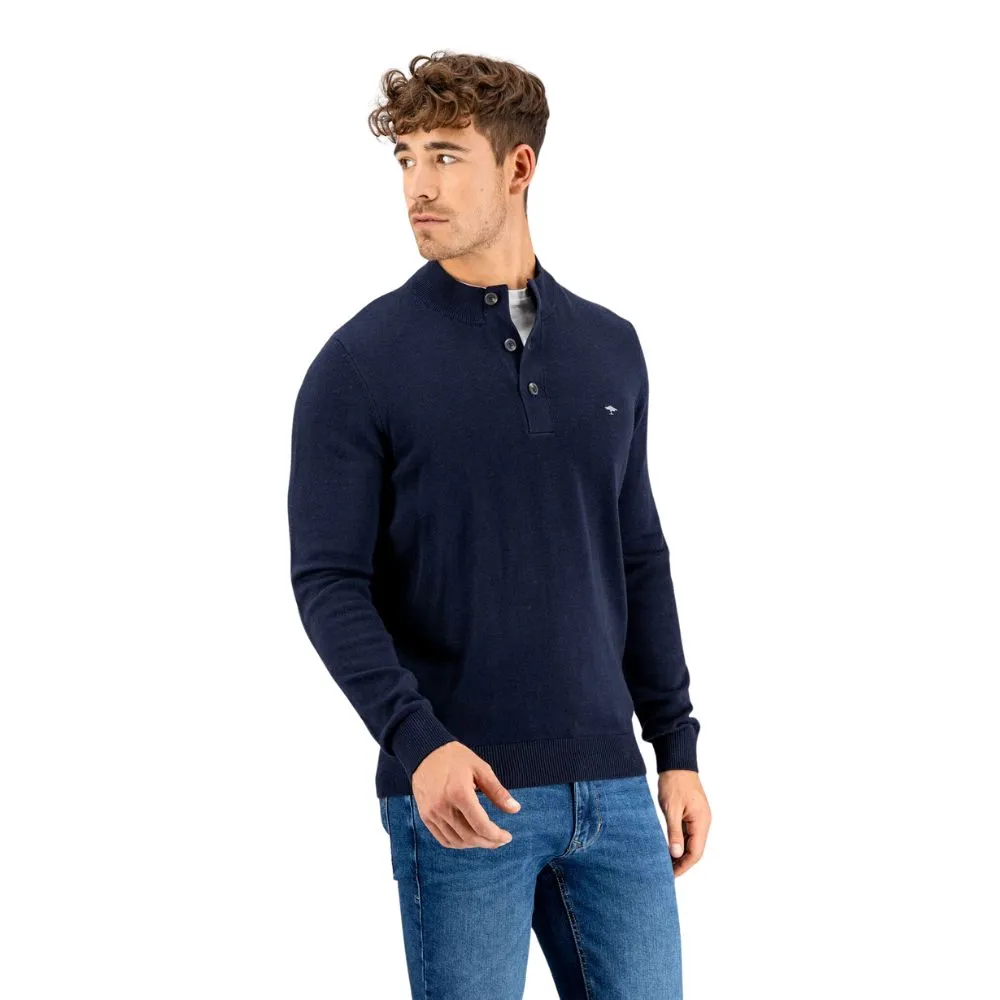 FYNCH-HATTON Troyer Navy Jumper | Menswear Online