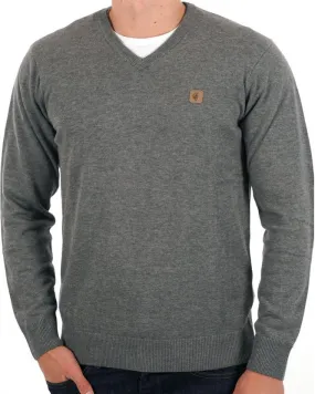 Gabicci Vintage Brandon V Neck Knit Grey