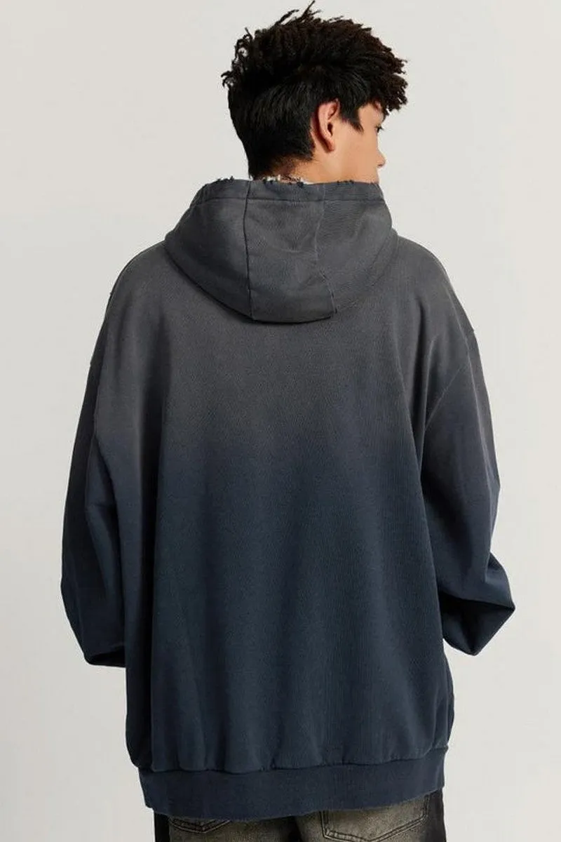 Gradient Sunfade Distressed Hoodie