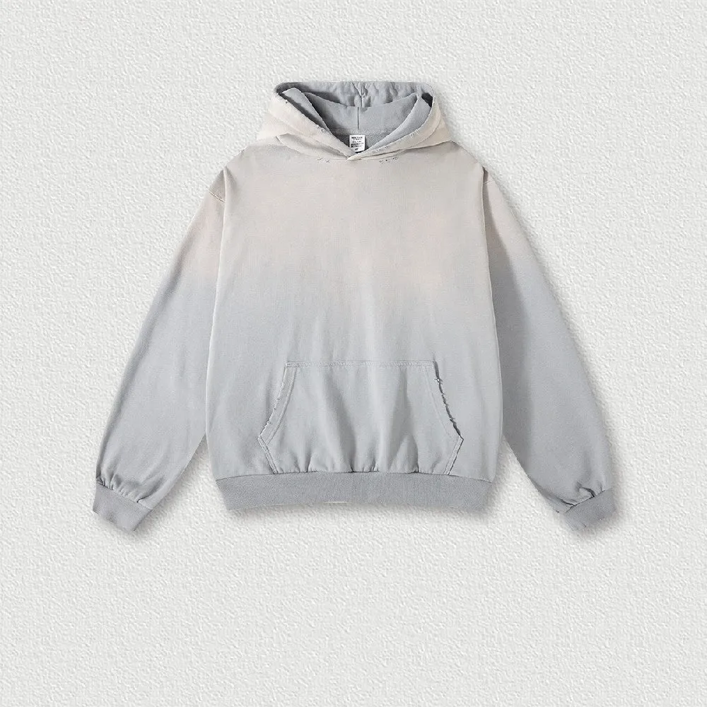 Gradient Sunfade Distressed Hoodie