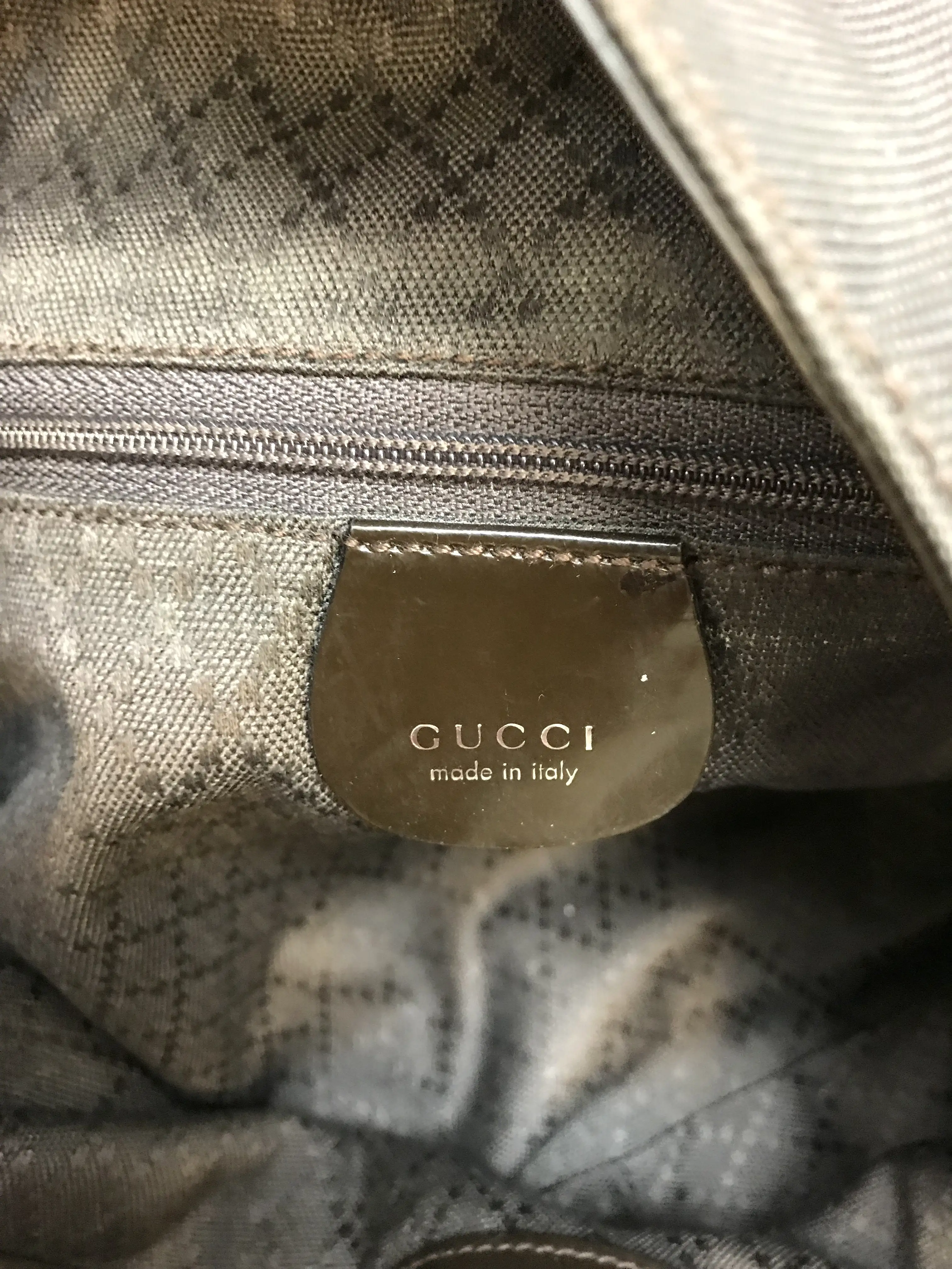 Gucci Vintage Nylon Bamboo Handle Hobo Bag