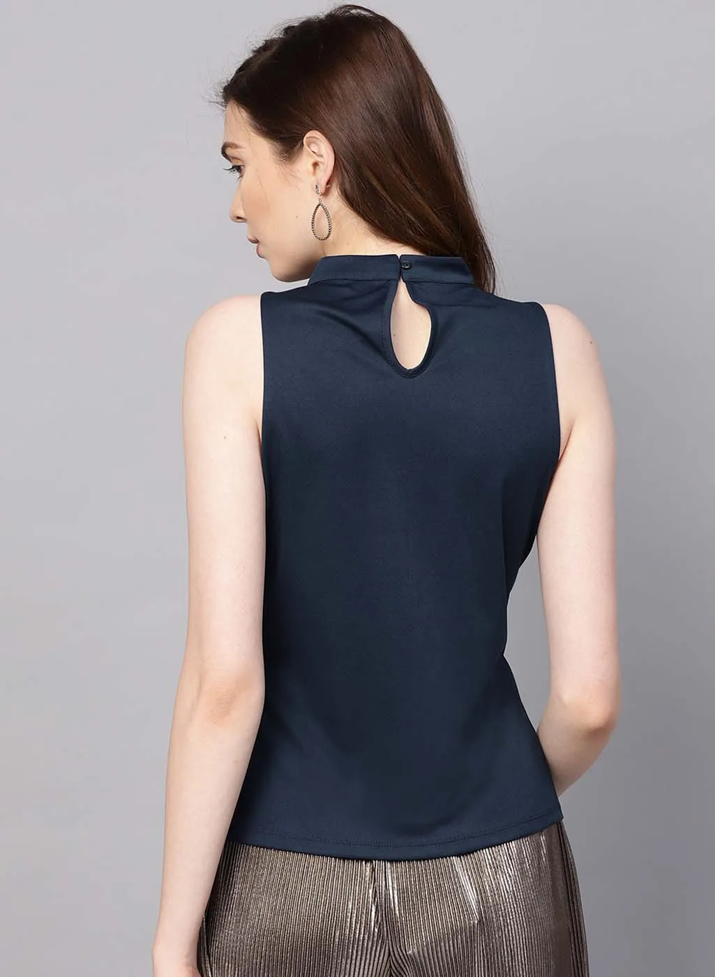 Halter Neck Top With Back Keyhole