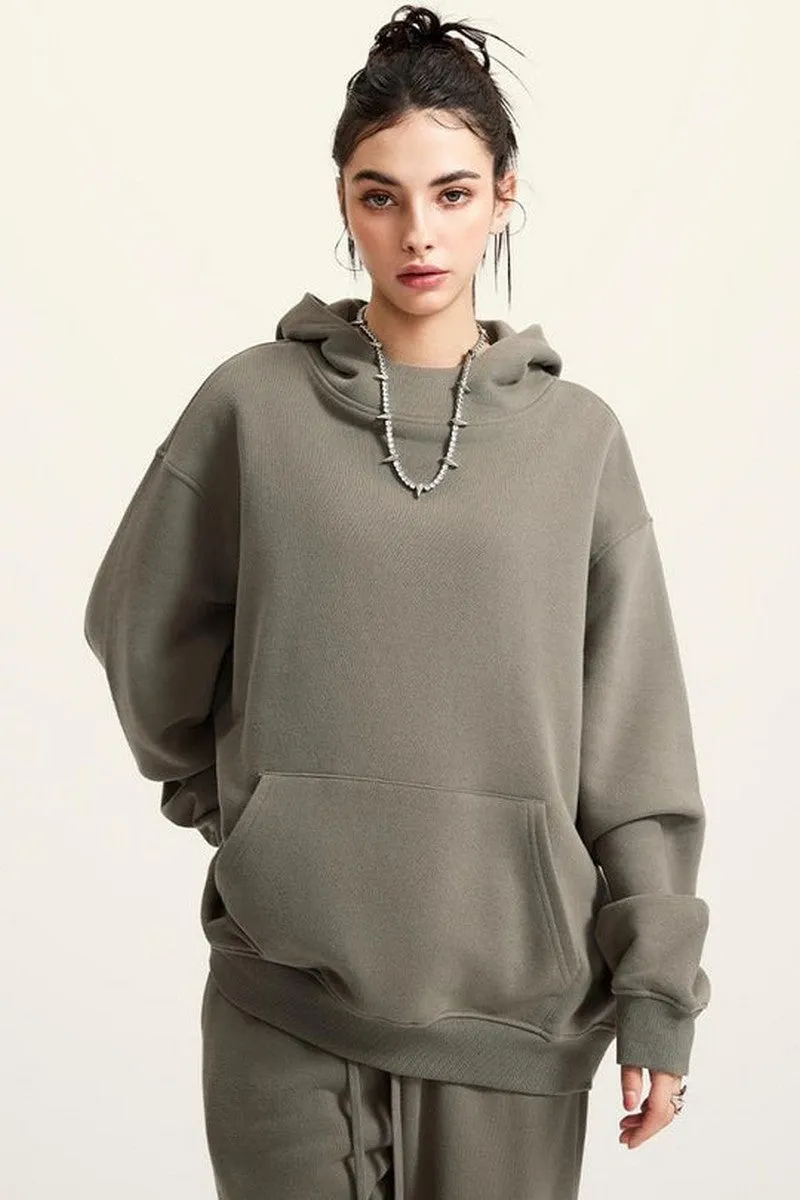 High Collar Fleece Hoodie