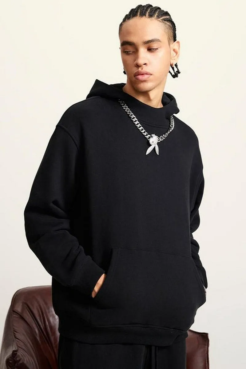 High Collar Fleece Hoodie