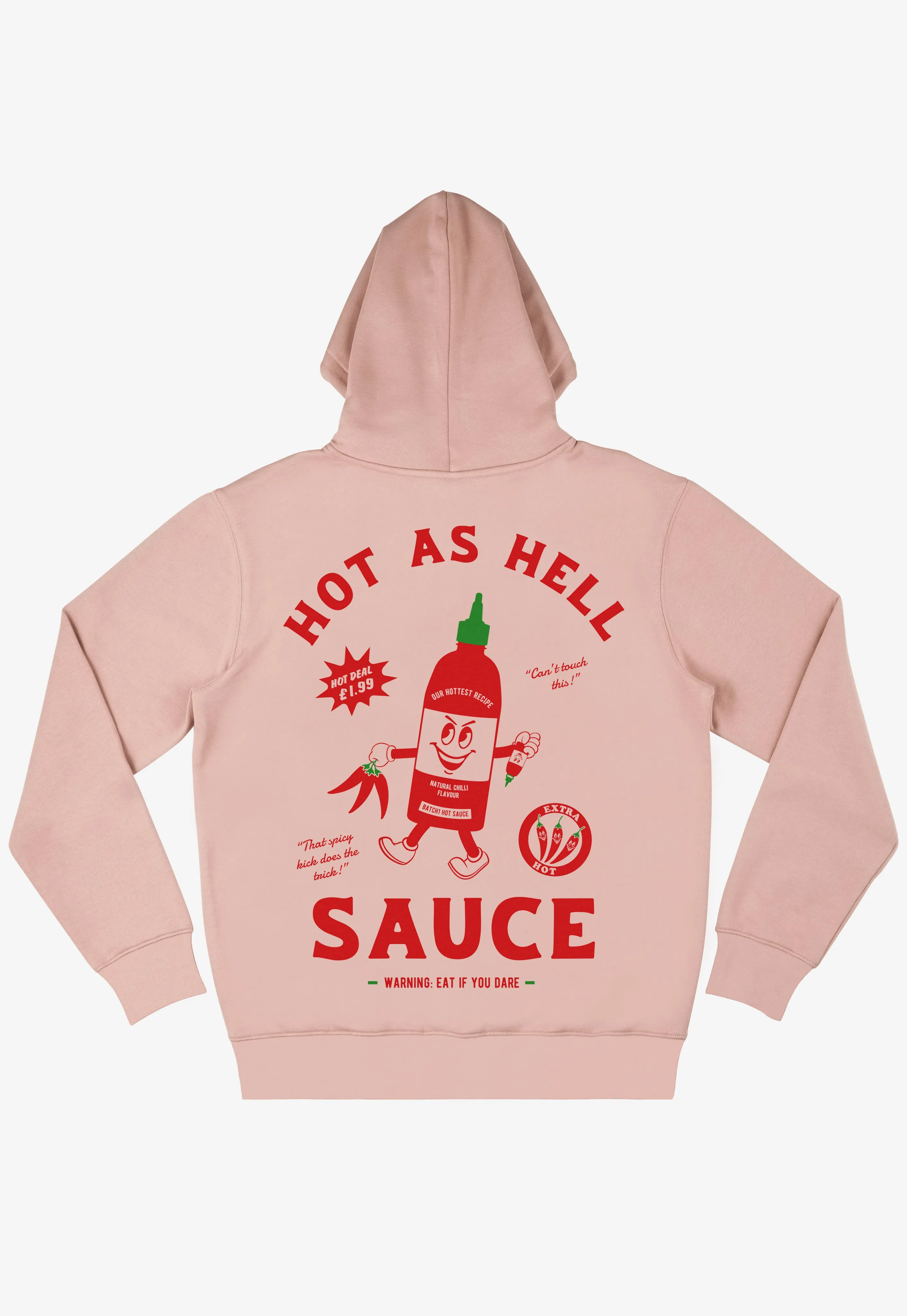 Hot Sauce Graphic Hoodie In Peach