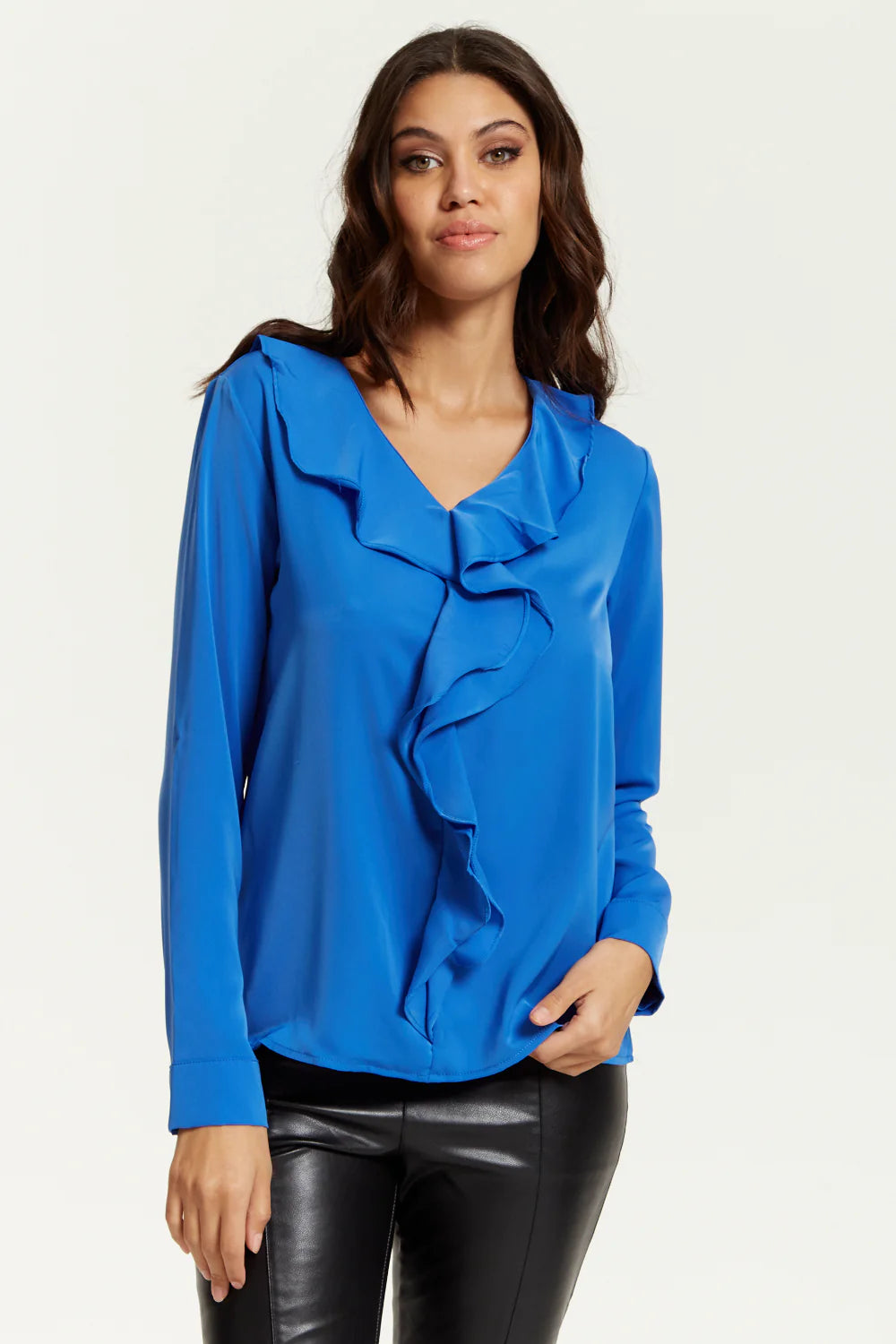 Hoxton Gal Oversized Top With Frilled Front