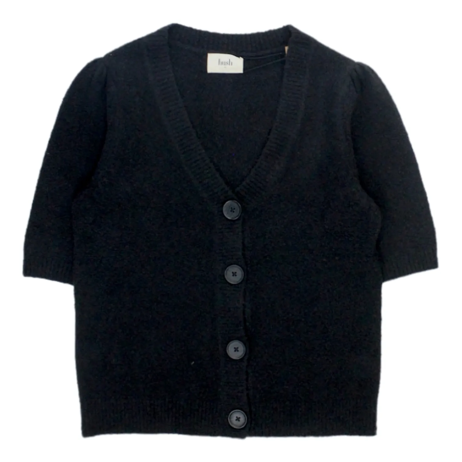 Hush Black Puff Short Sleeve Cardigan