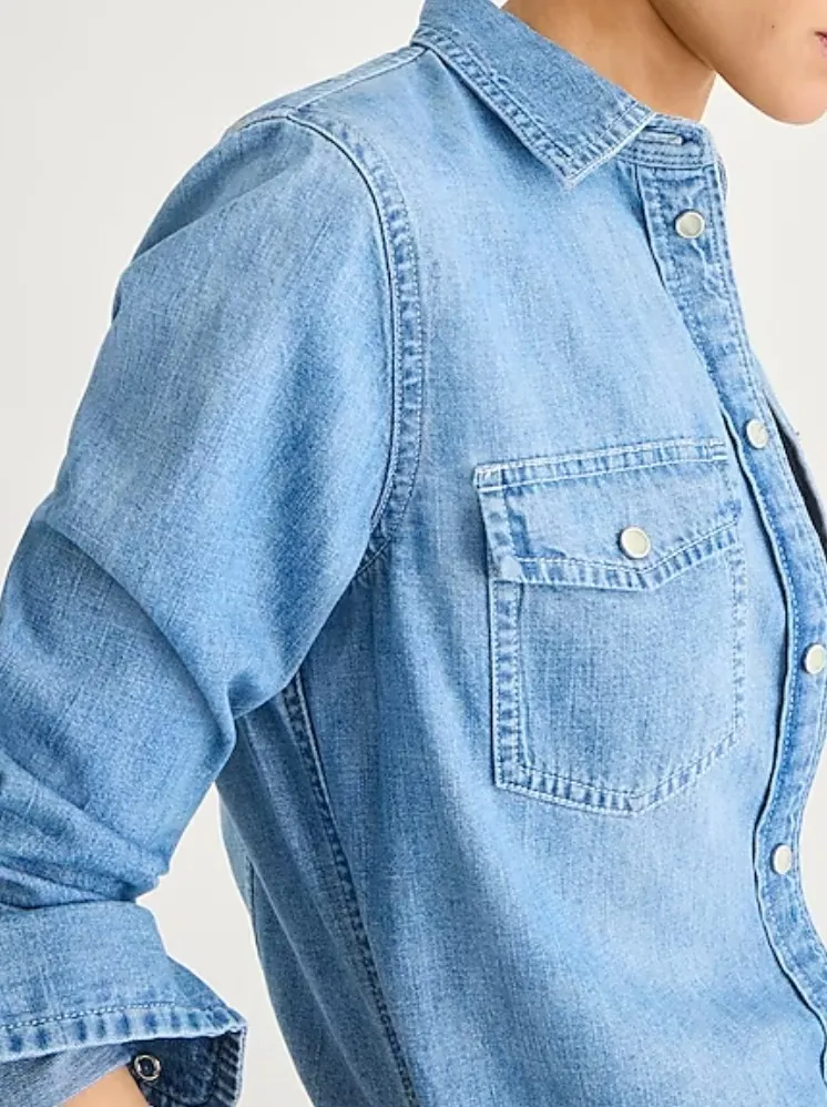 J Crew  |Casual Style Denim Long Sleeves Plain Cotton Office Style