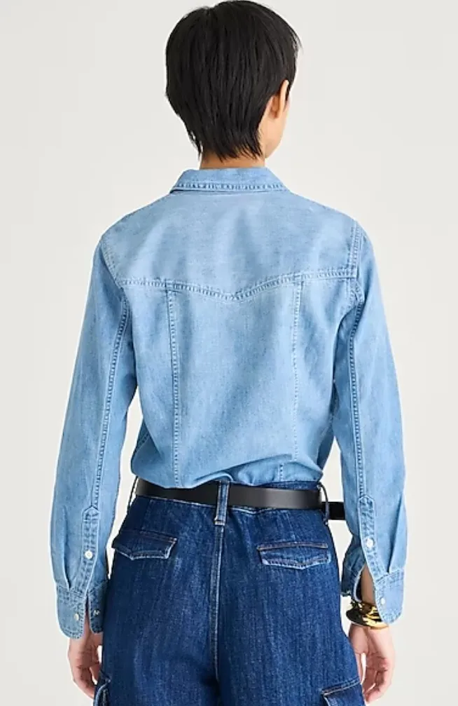 J Crew  |Casual Style Denim Long Sleeves Plain Cotton Office Style