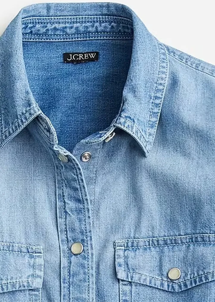 J Crew  |Casual Style Denim Long Sleeves Plain Cotton Office Style