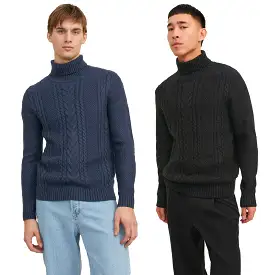 Jack & Jones Mens 'JJCRAIG' Roll Neck Knit Jumper