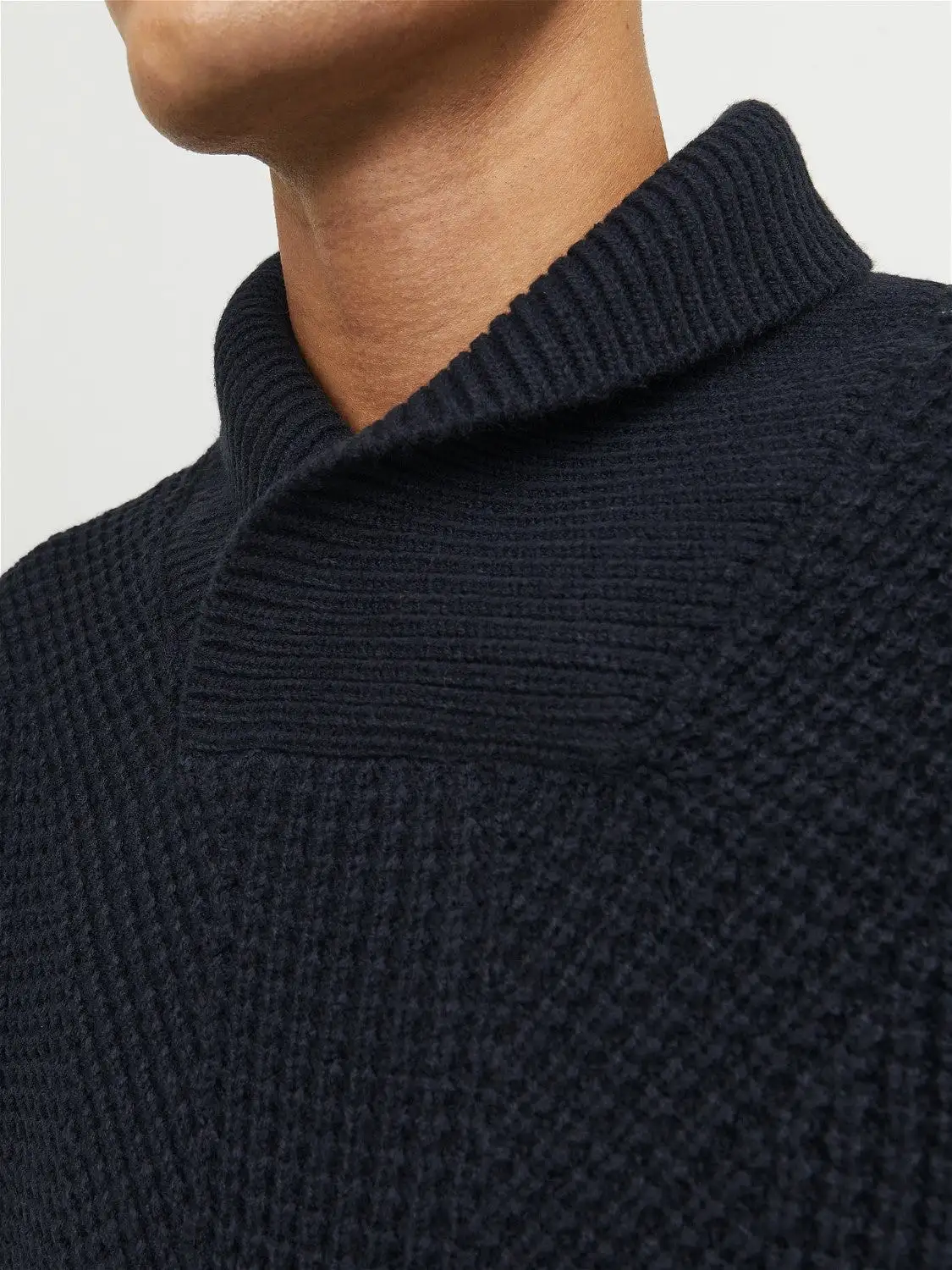 Jack & Jones Mens 'JJSTANDFORD' Shawl Neck Knit Jumper