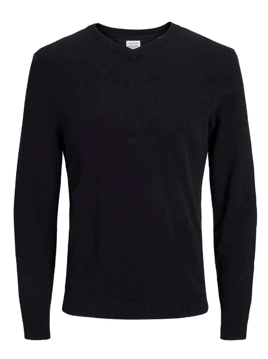 Jack & Jones Basic Knit V-Neck Jumper Black