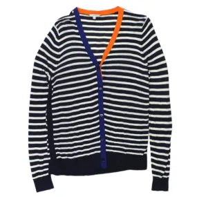 Jigsaw Navy & Cream Striped Cardigan