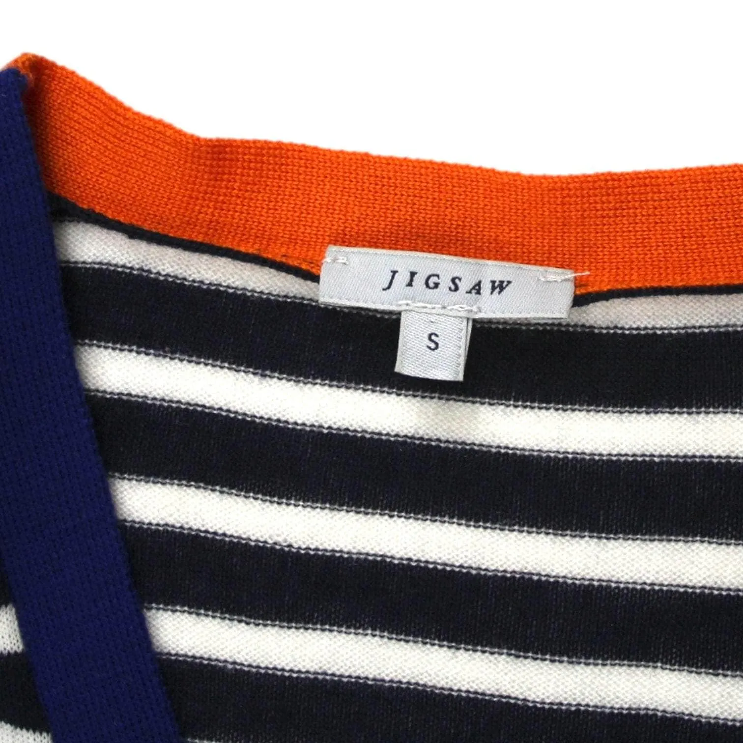 Jigsaw Navy & Cream Striped Cardigan