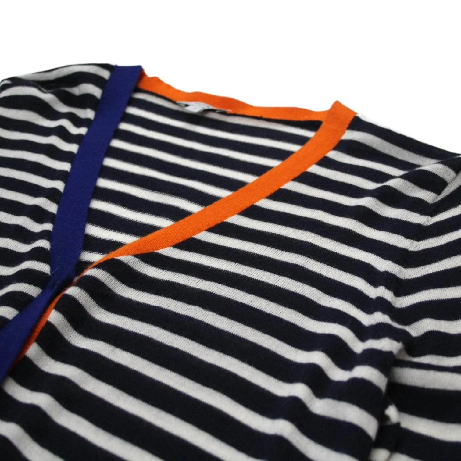 Jigsaw Navy & Cream Striped Cardigan