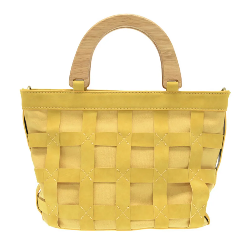 JOY SUSAN CORA CAGED WOOD HANDLE BAG