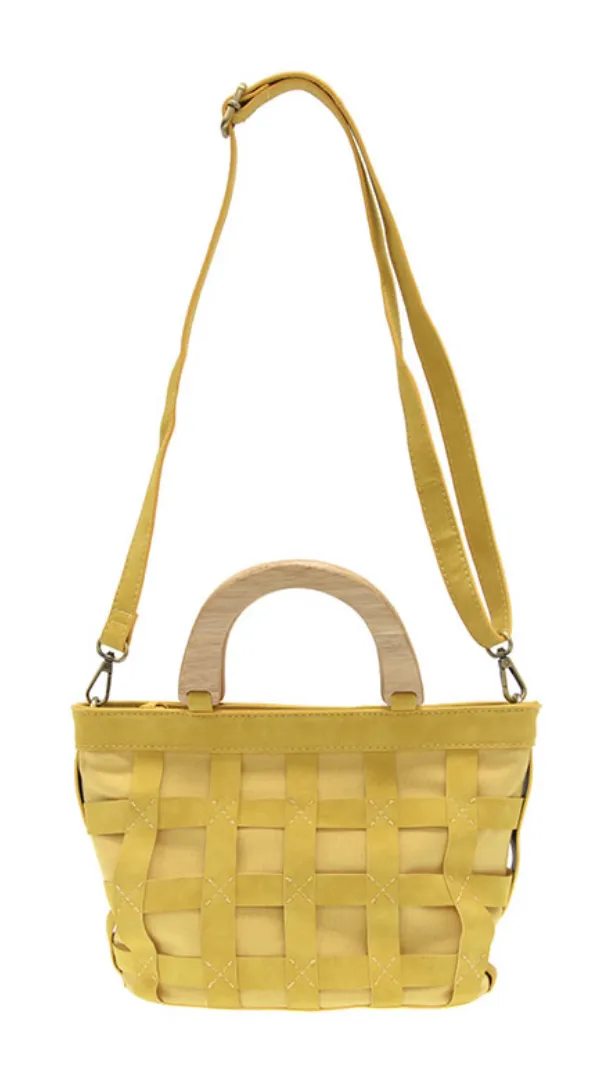 JOY SUSAN CORA CAGED WOOD HANDLE BAG