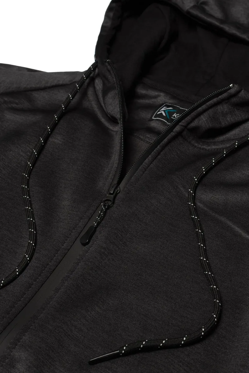 Kam Active Performance Full Zip Hoodie - Charcoal Marl