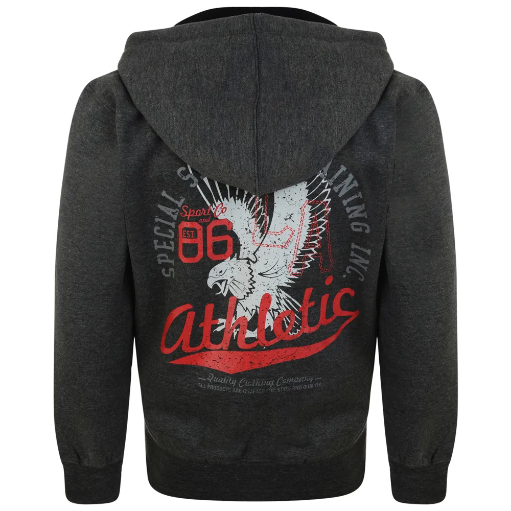 Kam Eagle Print Hoody - Charcoal