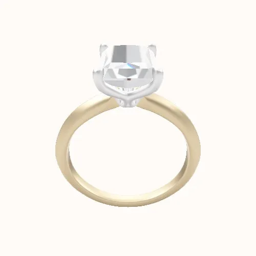 Knife Edge Engagement Ring With Petal Four Prong Head