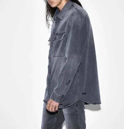 KSUBI  |Unisex Denim Street Style Long Sleeves Cotton Oversized Logo