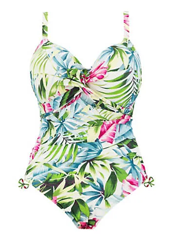 Langkawi Underwired Twist Front Swimsuit with Adjustable Leg by Fantasie | Look Again