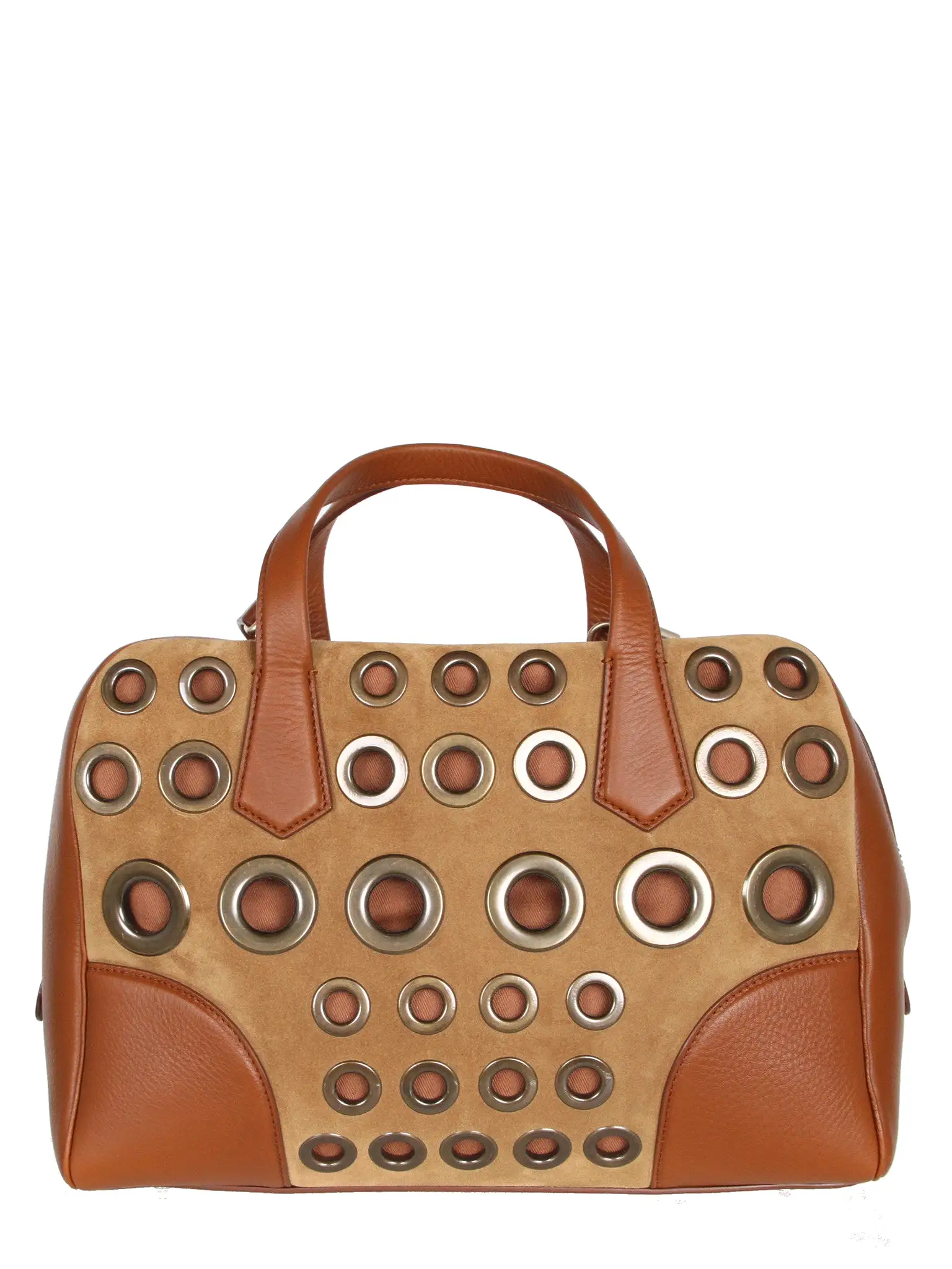 Le Coussin Boston Eyelet Bag, Caramel