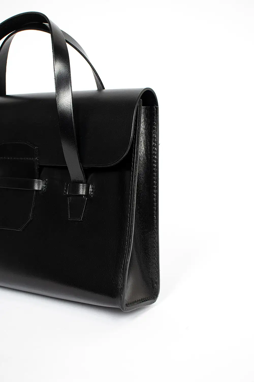 Leather Box Bag Black