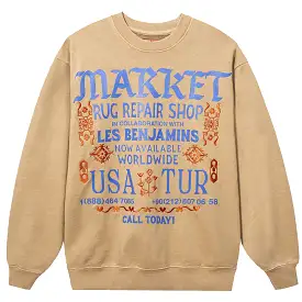 Les Benjamins X Market  Rug Repair Crewneck Sweater