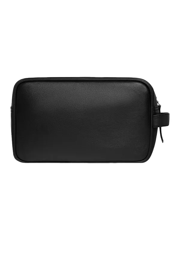 Les Deux Leather Wash Bag Black