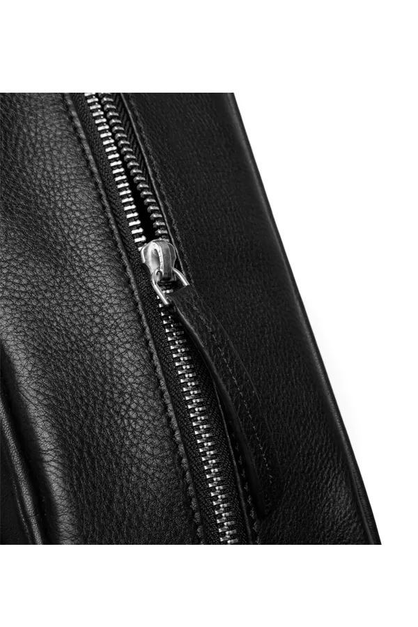 Les Deux Leather Wash Bag Black