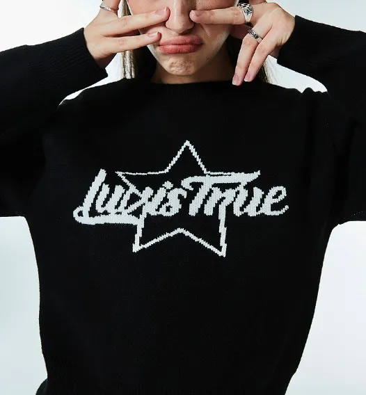 LUV IS TRUE  |Long Sleeves Logo V-neck & Crew neck