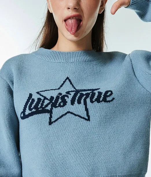 LUV IS TRUE  |Long Sleeves Logo V-neck & Crew neck