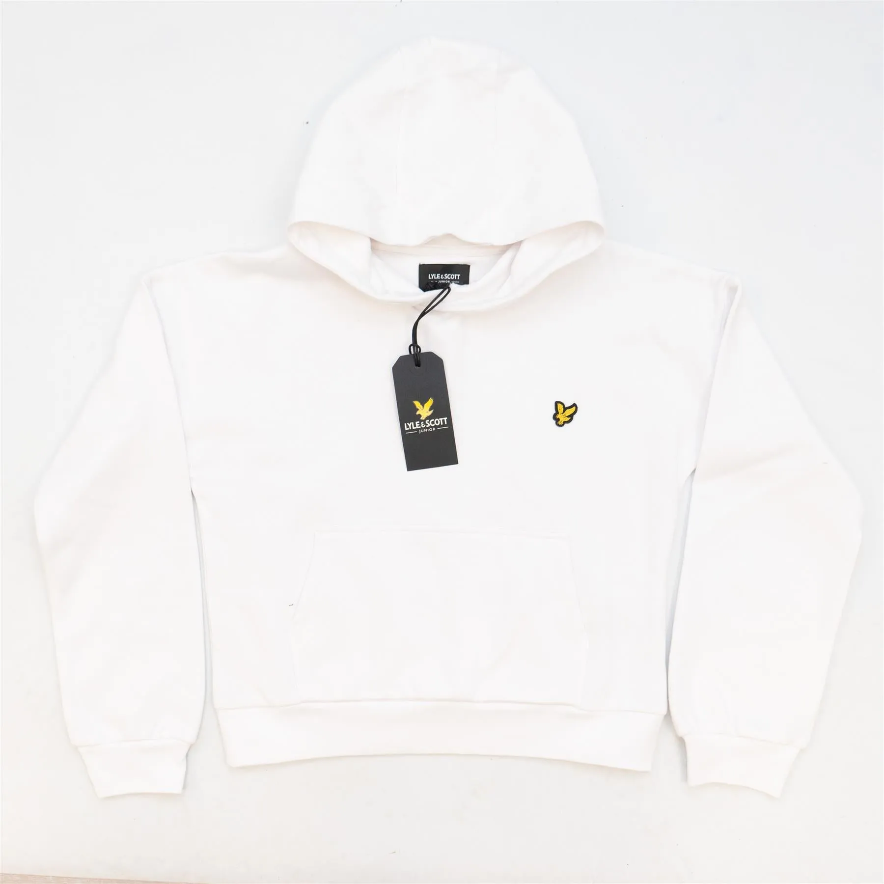 Lyle & Scott Girls Sweat Long Sleeve White Hoodie with Front Pocket