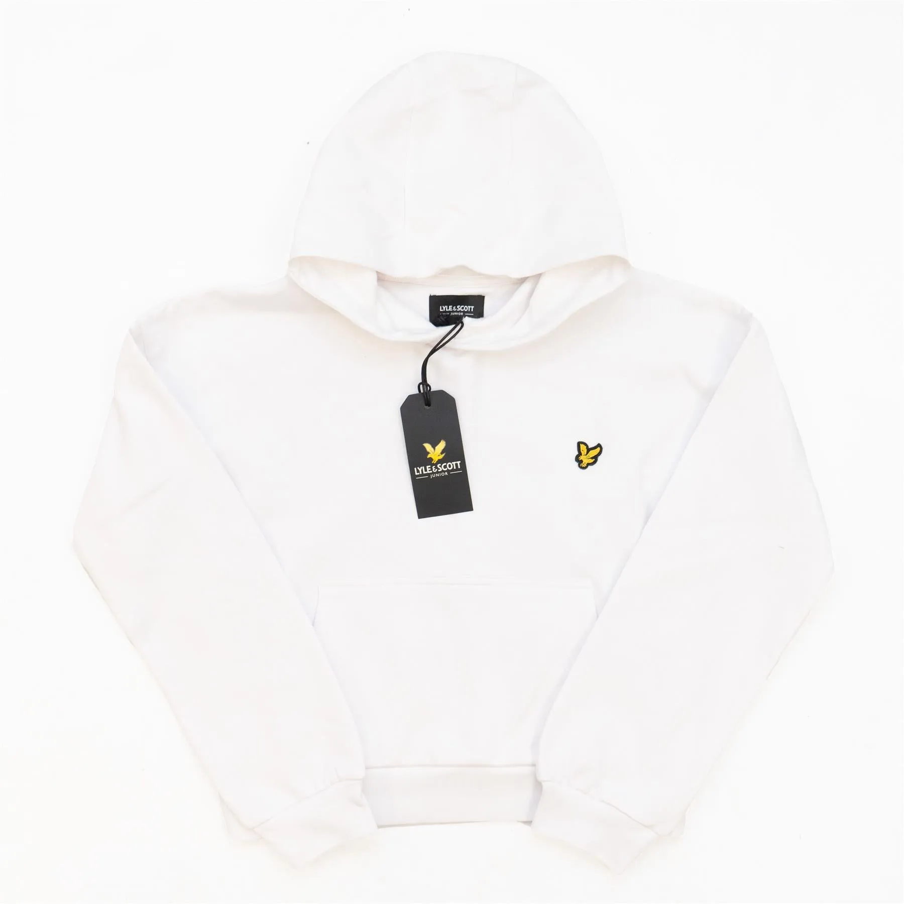 Lyle & Scott Girls Sweat Long Sleeve White Hoodie with Front Pocket