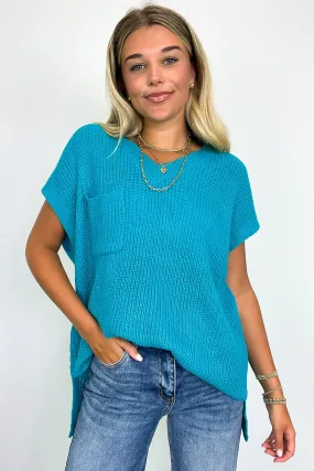 Marieka V-Neck Knit Pocket Top