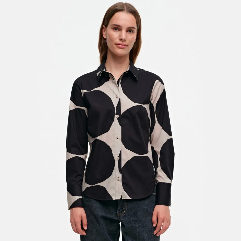 marimekko  |Dots Casual Style Long Sleeves Cotton Medium Office Style