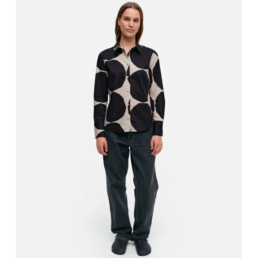 marimekko  |Dots Casual Style Long Sleeves Cotton Medium Office Style