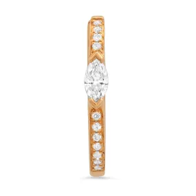 Medium Maasai Hoop with Marquise White Diamond with Pavé - Four Colors