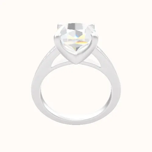 Micropave Cathedral Engagement Ring With Four Prong Head