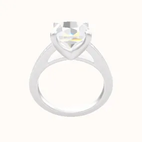 Micropave Cathedral Engagement Ring With Four Prong Head